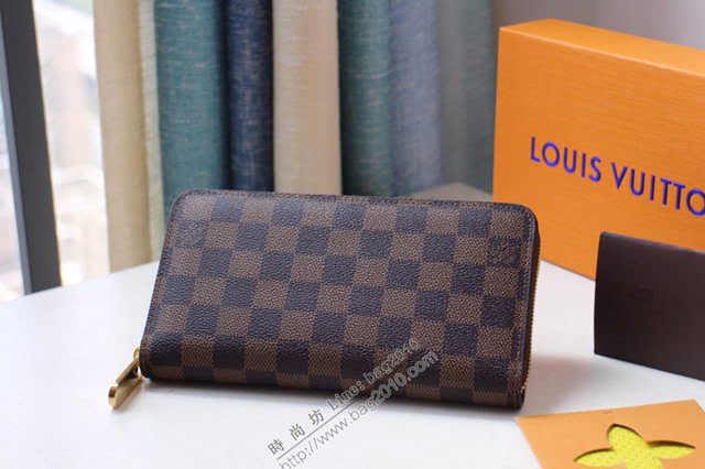 lv錢包 M41895 全新升級 Zippy錢夾 lv棋盤格男士拉鏈長錢包  lvqb1291